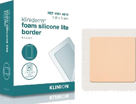 Kliniderm Foam Silikon Lite Border bandasje 4x5cm 10 stk