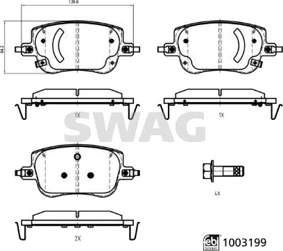 SWAG 33 11 4321 Bremseklosser SWAG 33 11 4321 Bremseklosser