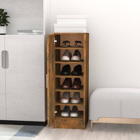 vidaXL Skohylle r?kt eik 32x35x92 cm konstruert tre vidaXL Skohylle r?kt eik 32x35x92 cm konstruert tre