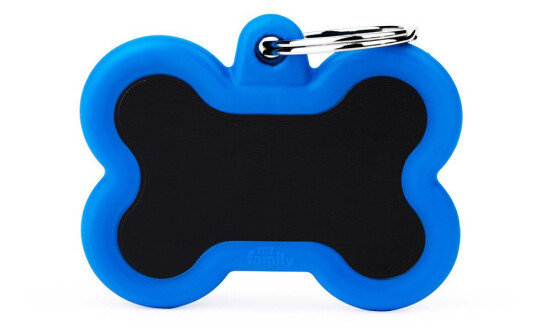 Myfamily Hushtag Collection Id Tag-Aluminium Med Plast Kant Sort/Blå