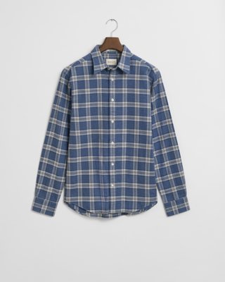 Gant Rutete melert flanellskjorte i regular fit DENIM BLUE MELANGE L