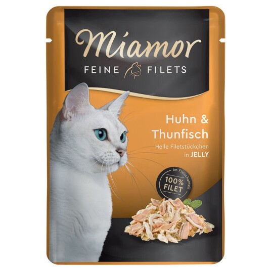 Miamor Fine Filéter I Gelè 6 X 100 G Kylling & Tunfisk