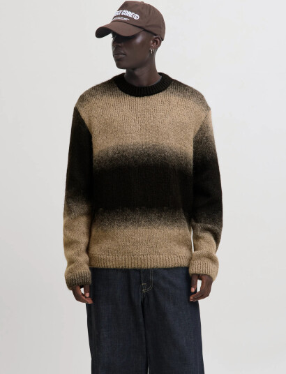 Jack & Jones Jcofade Space Dye Crew Neck Styd Aw25 - Beige - XL Jack & Jones Jcofade Space Dye Crew Neck Styd Aw25 - Beige - XL