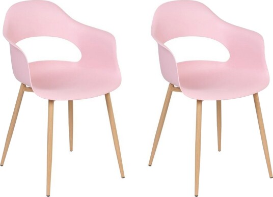 Matsalsstol Beliani Utica set om 2 Pink -