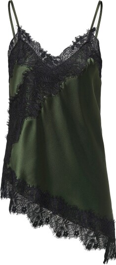 Only Bluse Onlindona Strap Satin Lace Top Wvn Grønn