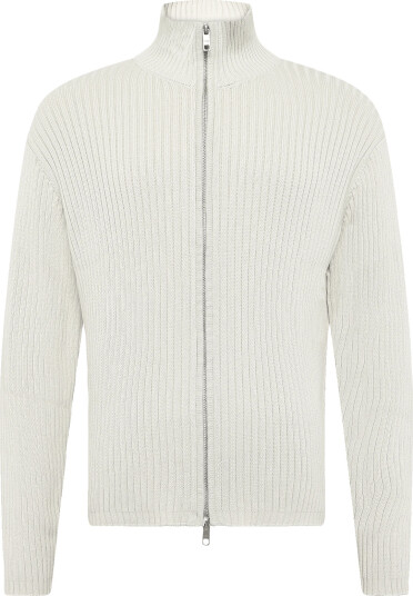 Weekday Relaxed Knitted Zip Cardigan - Cream - S