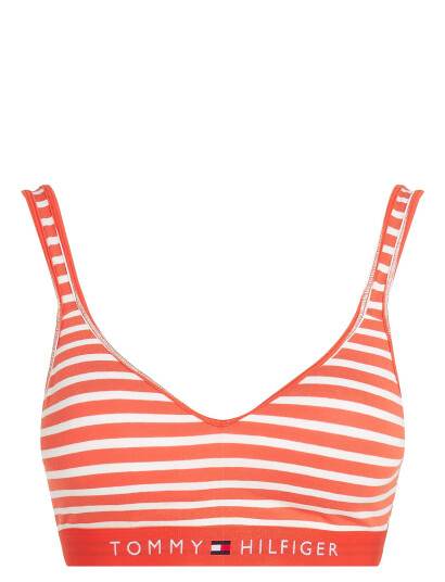 Tommy Hilfiger Bralette Lift Print   Orange   XS
