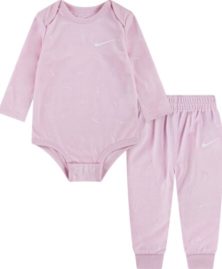 Nike Sett Body I/e/Bukser   Velur   Rosa Skum   Nike   12 md   Langermet Body   80