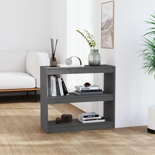 vidaXL Bokhylle/romdeler gr? 80x30x71,5 cm heltre furu