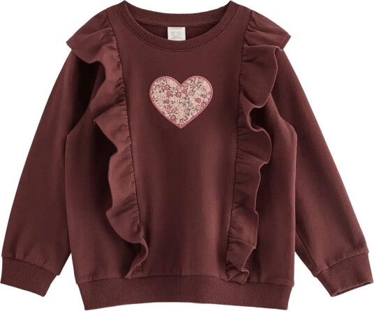 Lindex Sweatshirt With Brushed Inside DARK BROWN 110