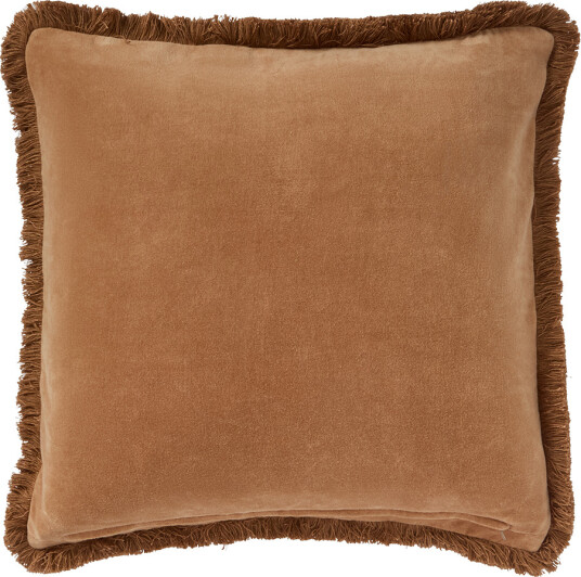 Fringe putetrekk fløyel med frynser 50x50 cm fudge Fringe putetrekk fløyel med frynser 50x50 cm fudge