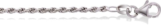 Pan Jewelry Cordel kjede i rhodinert 925 sølv 2 mm 45 cm