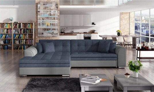 Hjørnesofa Eltap Sorento 296x194x78 cm Soro 76 Soft 29 Blå Venstre