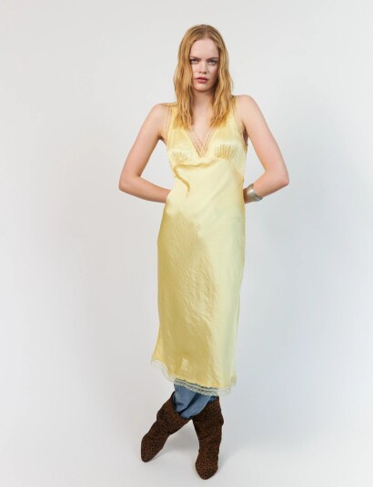 Lollys Laundry Clarill Midi Dress Sl Yellow M