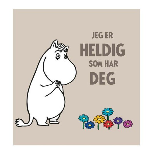 Moomin Mummi kort dobbelt 75x75 cm Jeg er heldig beige