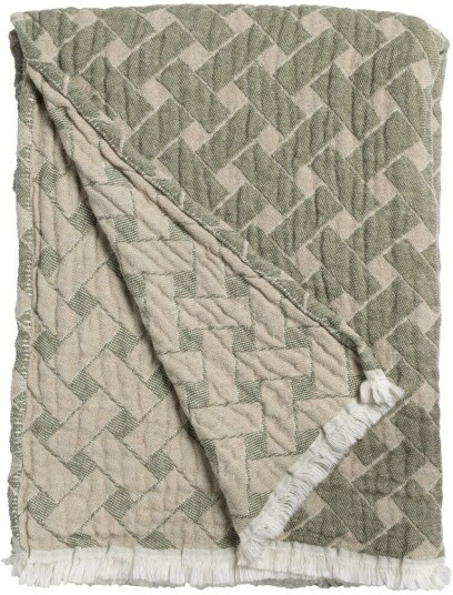 Almedahls Korg pledd 170x120 cm Grønn beige