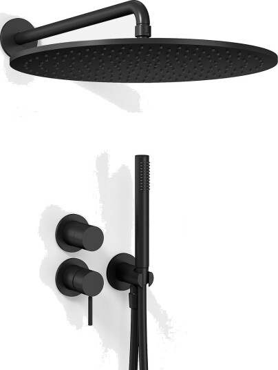 Semplice SBR901 S13 Dusjsett Ø40cm Vegg Matt Svart