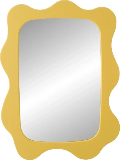 J Line Wall Mirror Waves Mdf Yellow Yellow ONE SIZE J Line Wall Mirror Waves Mdf Yellow Yellow ONE SIZE