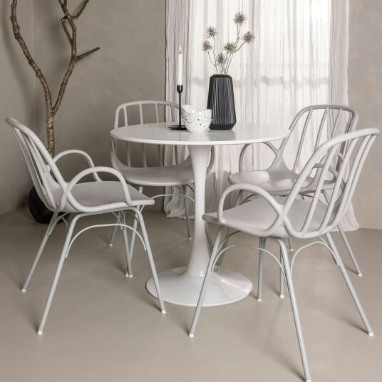 Spisegruppe Venture Home Hamden Ø80 cm med 4 Dyrön Stoler