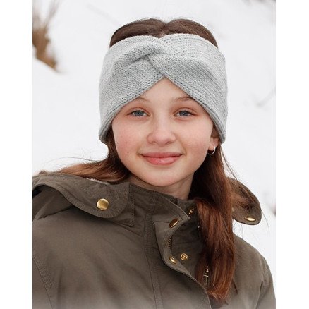 Winter Smiles Headband by DROPS Design Pannebånd Strikkeoppskrift Str 2 12 år