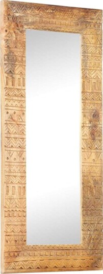 vidaXL Håndskåret speil 110x50x11 cm heltre mango