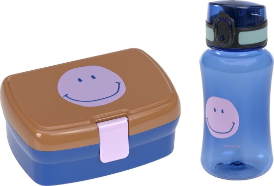 Lssig Little Gang Matbokssett med Drikkeflaske - 460ml - Blå Lssig Little Gang Matbokssett med Drikkeflaske - 460ml - Blå