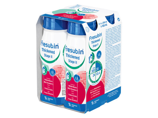 Fresubin Thickened Stage 2 næringsdrikk markjordbær, 4x200 ml Fresubin Thickened Stage 2 næringsdrikk markjordbær, 4x200 ml