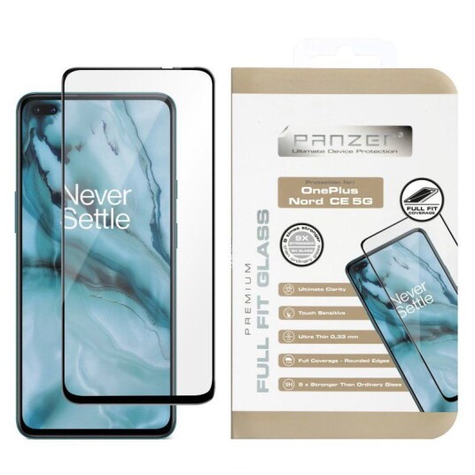 PANZER OnePlus Nord CE (5G) PANZER Premium Full Fit Skjermbeskytttelse - Svart Ramme