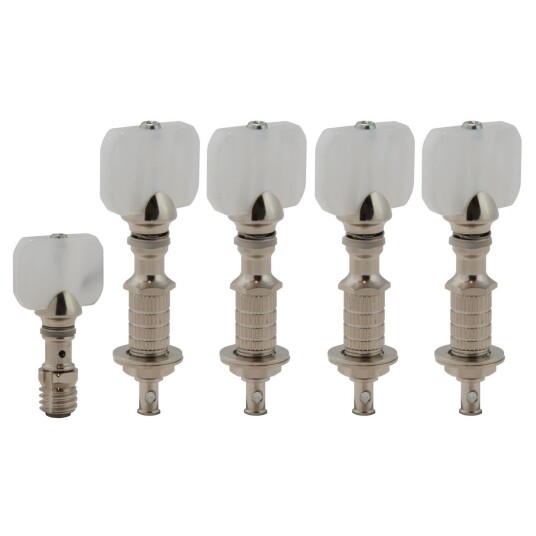 Grover 886n Perma Tension Banjo Pegs W/square Pearloid Button - 5 Pcs. Nickel