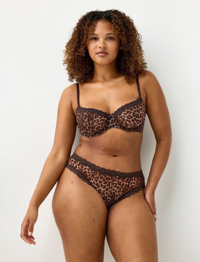 Lindex Brazilian Briefs With Regular Waist Brown M