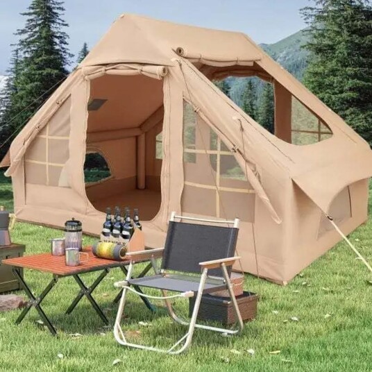 Ukjent merke telt Oppblåsbart telt med pumpe campingtelt lufttelt for 4 6 personer
