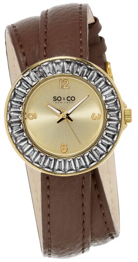 So & Co New York Dameklokke 5070.2 SoHo Champagnefarget/Lær Ø34