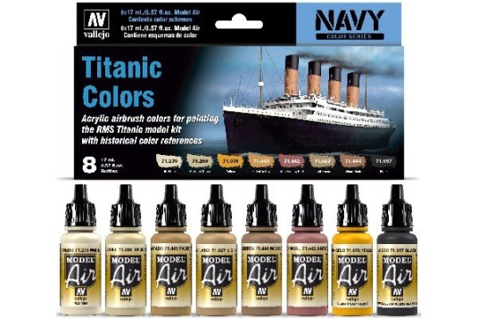 Model Air Set Titanic Colors 8X17ml Navy Colors Model Air Set Titanic Colors 8X17ml Navy Colors
