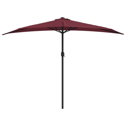 vidaXL Balkongparasoll med aluminiumsstang vinrød 300x150x253 cm halv