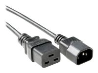 MicroConnect - Strømforlengelseskabel - IEC 60320 C19 til IEC 60320 C14 - AC 250 V - 10 A - 5 m - svart