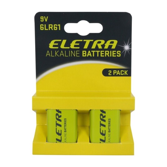 ELETRA EA29V23 9 V BATTERIER, 2 STK
