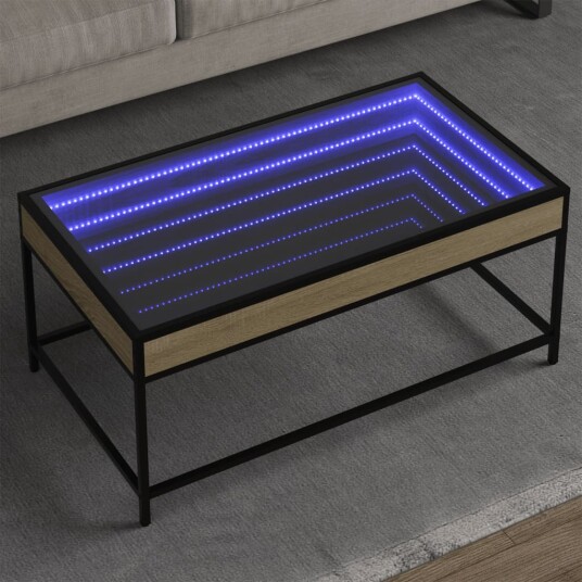  Salongbord med Infinity LED sonoma eik 90x50x41 cm 847688