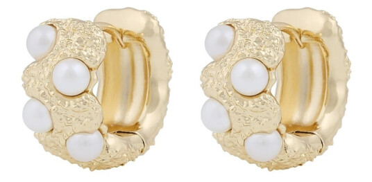 SNÖ Of Sweden Gisele Big Ring Earrings Gold White Onesize