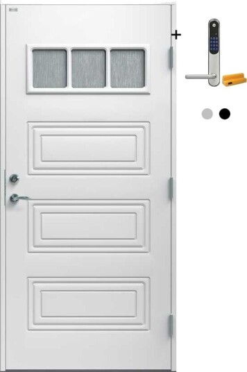 Ytterdør Diplomat Karina Cotswold Glass med Yale Doorman Classic Home
