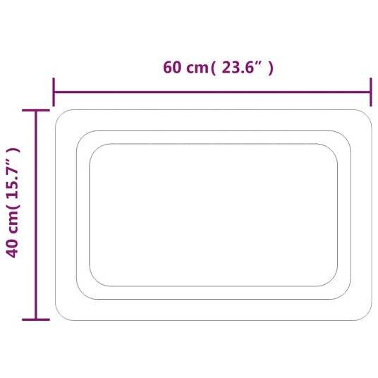 vidaXL Baderomsspeil med LED 60x40 cm