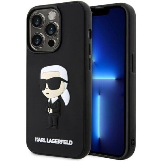 Karl Lagerfeld Hardcase til iPhone 14 Pro 6,1" Gummi Ikonik 3D Svart
