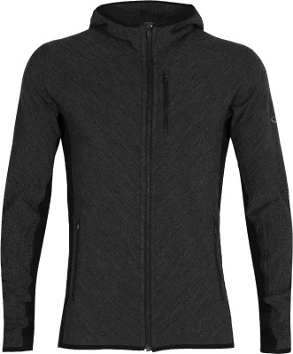 Icebreaker Descender Ls Zip Hood Ms Jet Heather/Black S