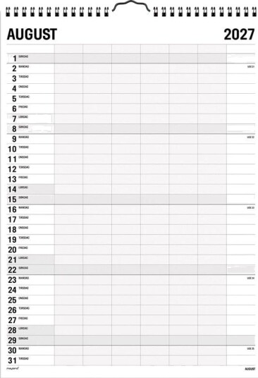 Mayland Familiekalender Black and white 7 kol. 2027