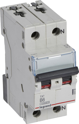 Legrand 5 stk TX³ MCB automatsikring B6 1P+N 2M 10/10kA
