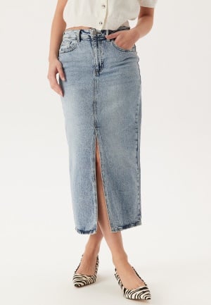 VILA Vijaf Hw Midi Denim Skirt-noos Light Blue Denim Detail:wash L 38 VILA Vijaf Hw Midi Denim Skirt-noos Light Blue Denim Detail:wash L 38