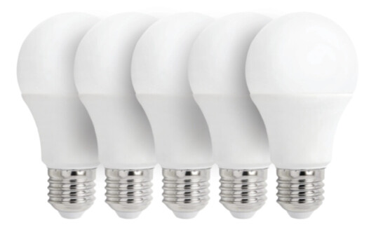 Spectrum Led 5-pakke E27 LED-lys 9W 3000K 820 lumen