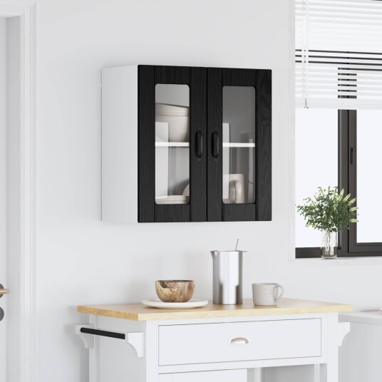 vidaXL Vegghylle LUCCA Svart eik 60 x 31 x 60 cm Konstruert tre