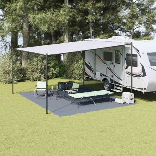 Teppe til telt Blå og grå 500 x 400 cm Polyethylen Teppe til telt Blå og grå 500 x 400 cm Polyethylen
