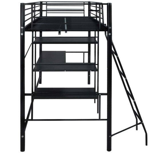 Seng med madrass Svart 200 x 90 cm Metall
