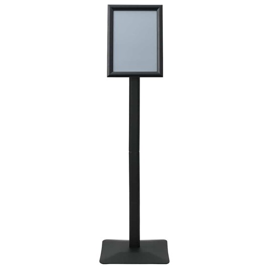 Pedestal plakatstativ sølv a4 PVC og støpejern